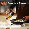 TrendPlain 16oz Olive Oil Sprayer & Dispenser Bottle, 2-in-1 Glass Oil Spray Bottle for Kitchen, Air Fryer, BBQ & Salad Cooking