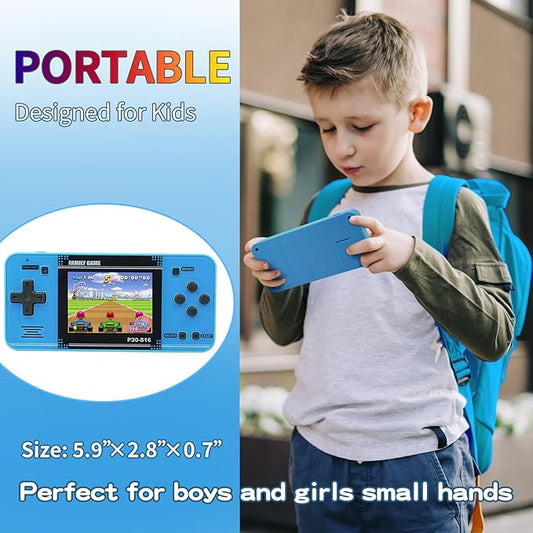Handheld Retro Game Console with Preloaded Games – Portable Rechargeable Electronic Gaming Device for Kids & Adults