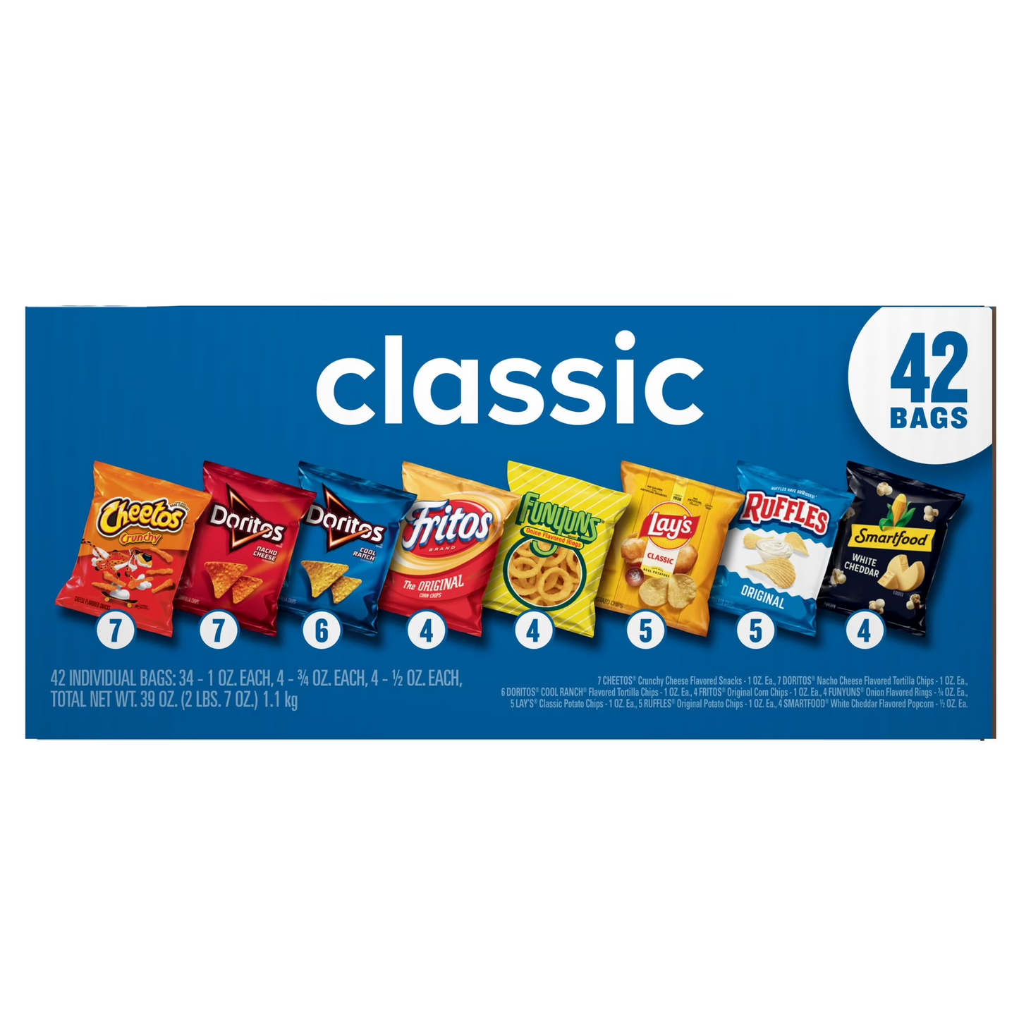 Frito-Lay Classic Snack Mix Variety Pack, 42 Count Multipack – Assorted Chips & Snacks Box