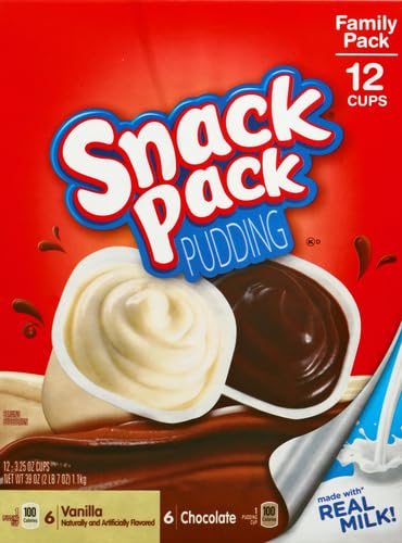 Snack Pack Chocolate & Vanilla Pudding Cups Variety Pack, Ready-to-Eat Dessert Snacks