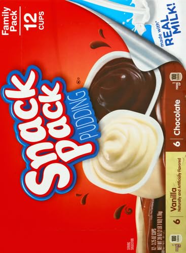 Snack Pack Chocolate & Vanilla Pudding Cups Variety Pack, Ready-to-Eat Dessert Snacks