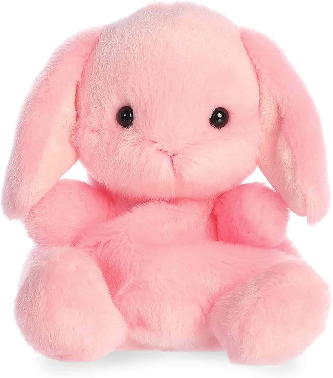Aurora Palm Pals Petal Pink Lop Bunny Plush Toy, Soft Mini Stuffed Animal Collectible for Kids & Easter Gifts