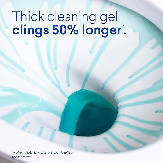 Clorox Toilet Bowl Cleaner Clinging Bleach Gel, Crisp Lemon, Disinfecting Toilet Cleaner
