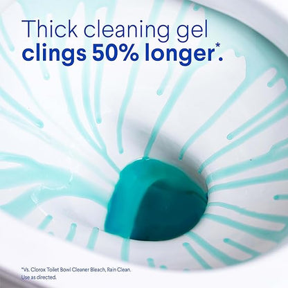 Clorox Toilet Bowl Cleaner Clinging Bleach Gel, Crisp Lemon, Disinfecting Toilet Cleaner