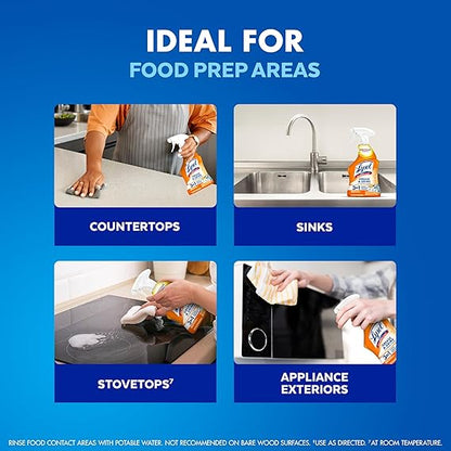 Lysol Kitchen Pro Antibacterial Cleaner Spray, Citrus Scent, Degreaser & Disinfecting Multi-Surface Cleaner,