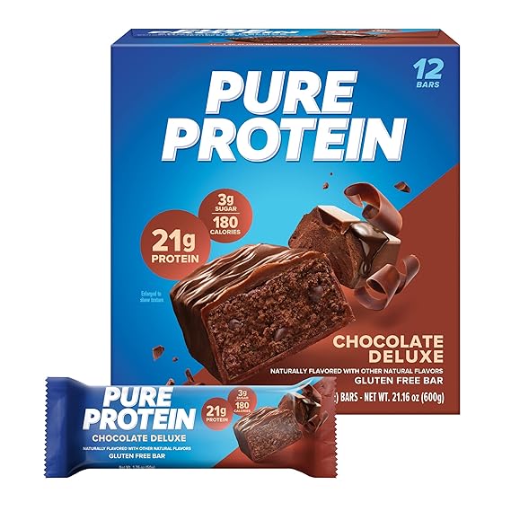 Pure Protein Chocolate Peanut Butter Protein Bars, High Protein Snack Bars, 20g Protein, Low Sugar