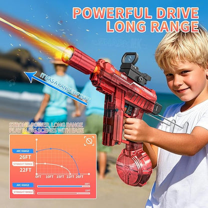 Rechargeable Electric Water Gun for Kids & Adults – Automatic Water Blaster with LED Lights, Long Range Squirt Gun for Pool Beach Outdoor Summer Fun