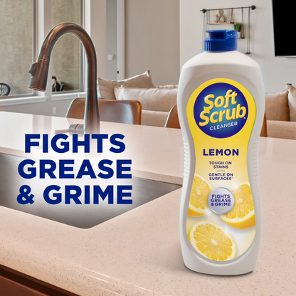 Soft Scrub All Purpose Surface Cleanser, Lemon Scent, 24 Fl Oz