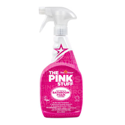 The Pink Stuff Miracle Bathroom Foam Cleaner, Rhubarb Scent, 24 Fl Oz Spray