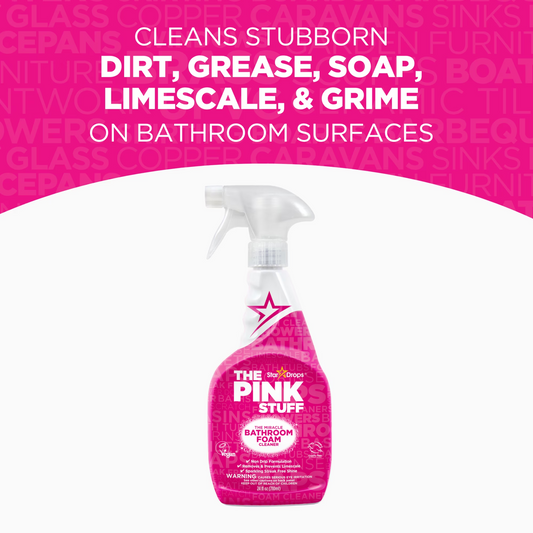 The Pink Stuff Miracle Bathroom Foam Cleaner, Rhubarb Scent, 24 Fl Oz Spray