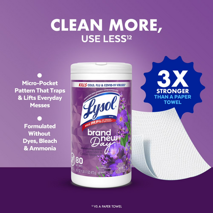 Lysol Disinfecting Wipes, Lemon & Lime Blossom Scent, 80 Count