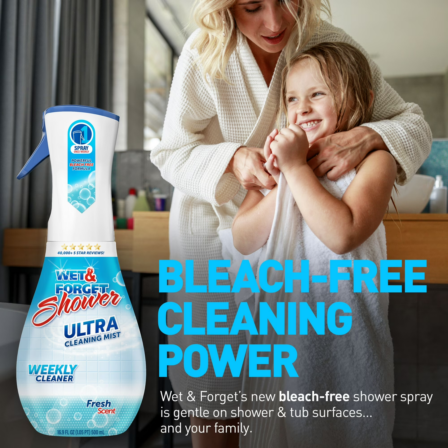 Wet & Forget Shower Cleaner Spray, Fresh Scent, 16.9 Fl Oz (Pack of 6)