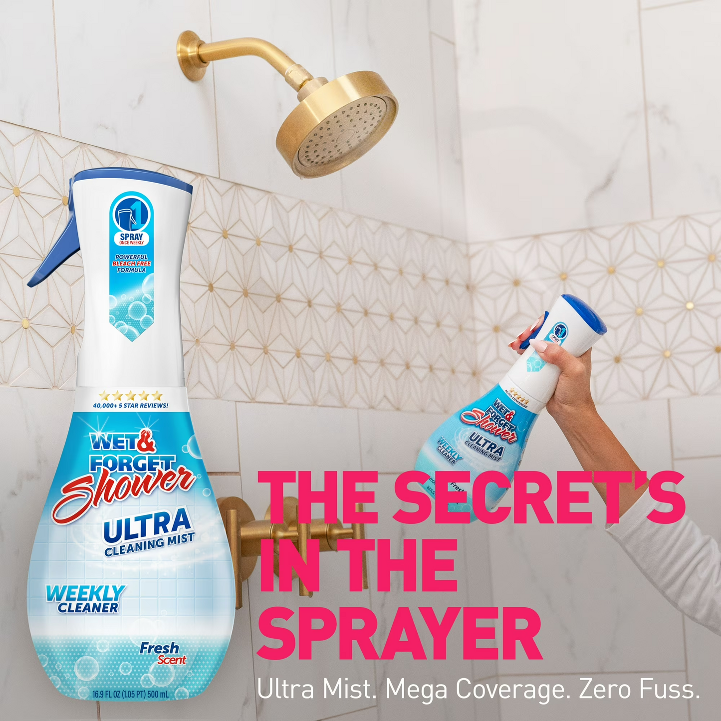 Wet & Forget Shower Cleaner Spray, Fresh Scent, 16.9 Fl Oz (Pack of 6)