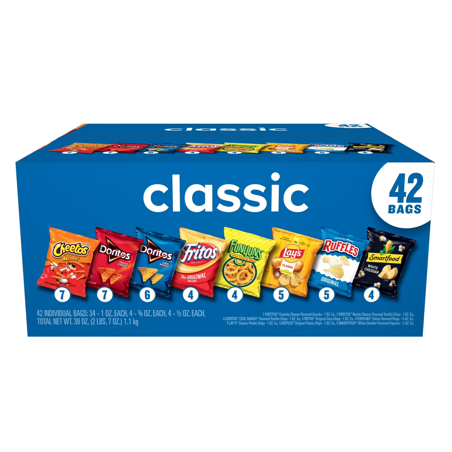 Frito-Lay Classic Snack Mix Variety Pack, 42 Count Multipack – Assorted Chips & Snacks Box